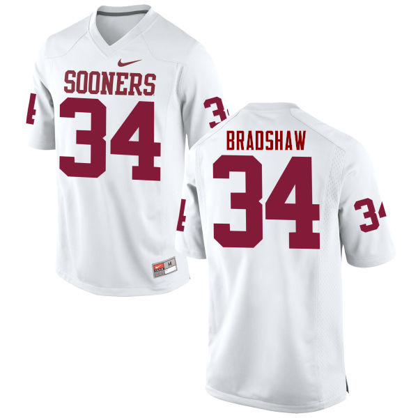 Men Oklahoma Sooners #34 Malik Bradshaw College Football Jerseys Game-White - Click Image to Close